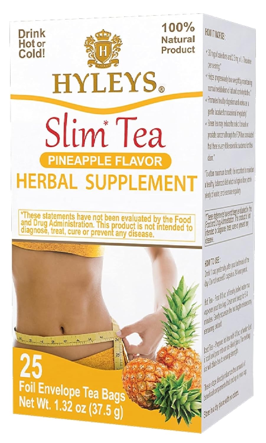 Hyleys Slim Tea Pineapple Flavor - 25 Tea Bags