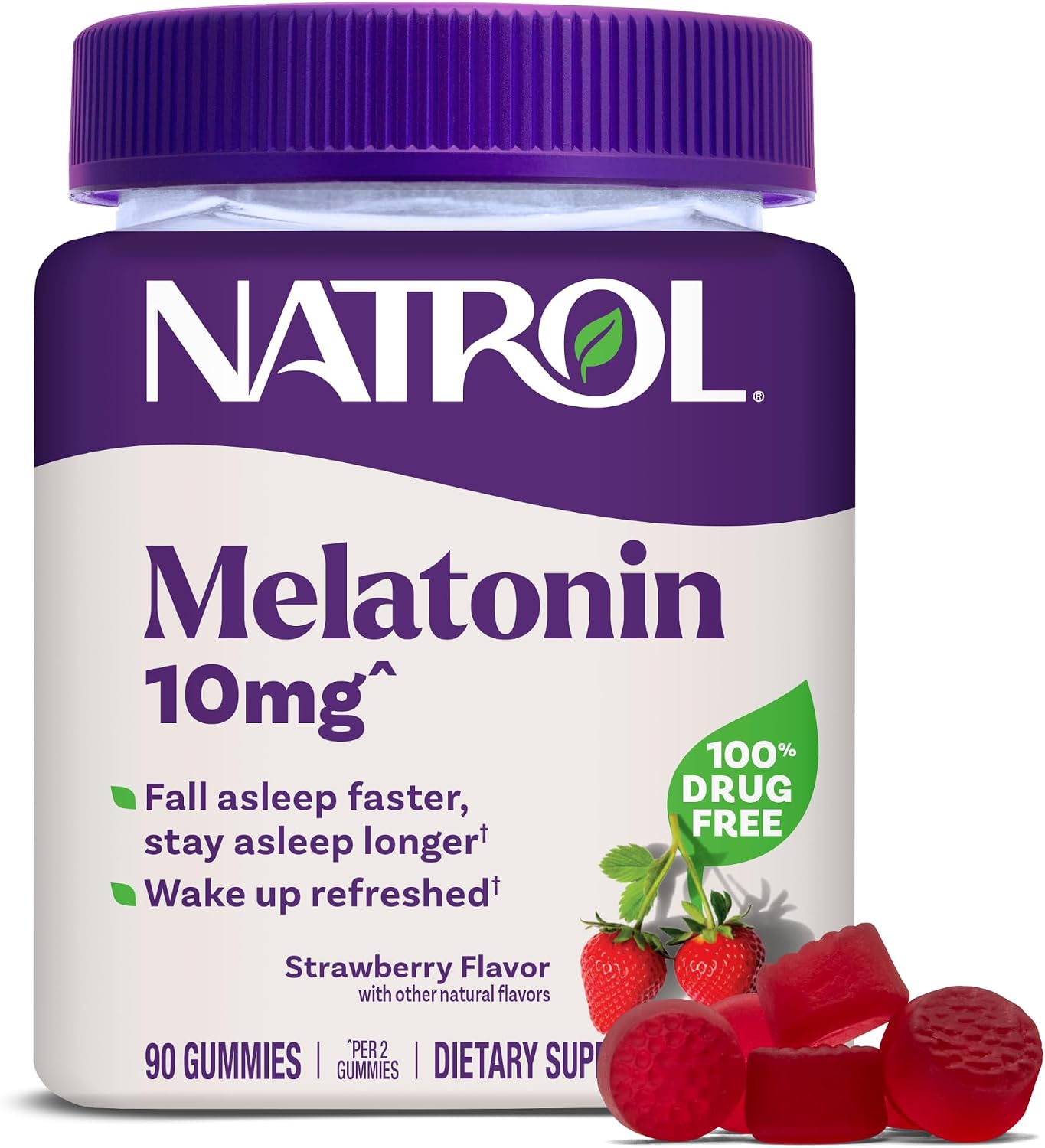 Natrol Melatonin 10mg, 90 Strawberry-Flavored Gummies