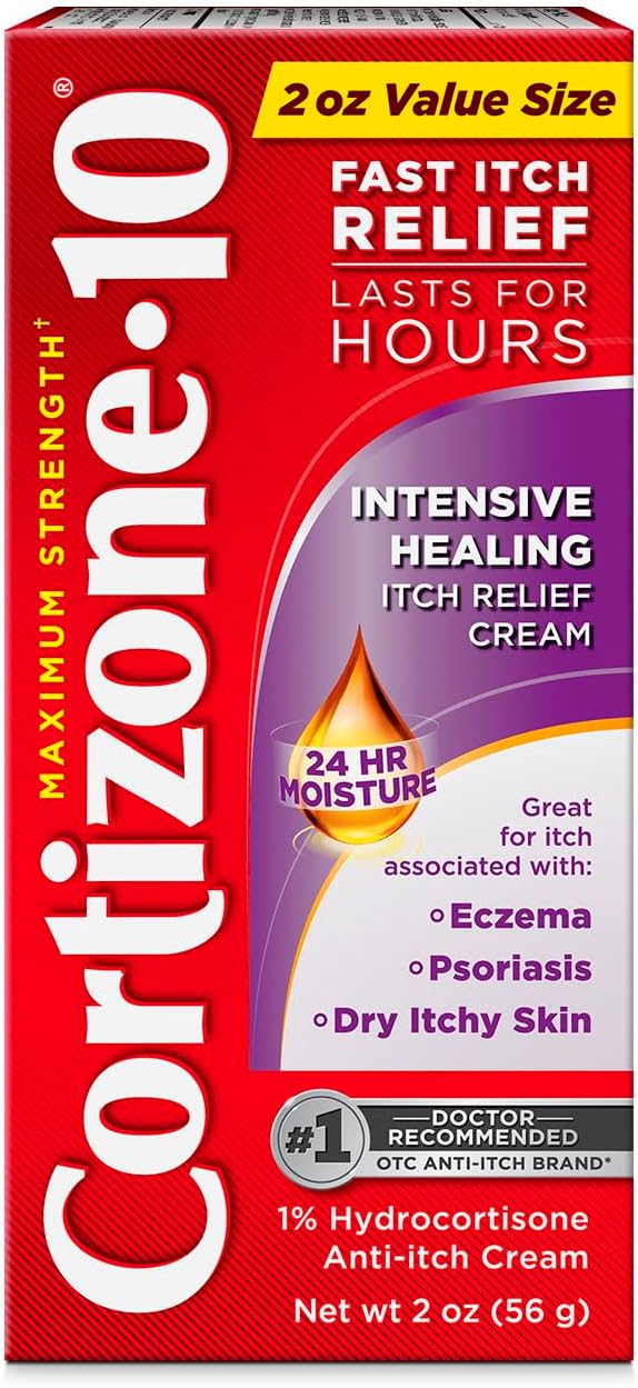 Cortizone-10 Maximum Strength Intensive Healing Itch Relief Cream, 1% Hydrocortisone, 2 oz
