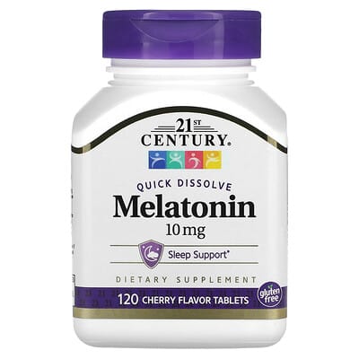 21st Century Melatonin, Quick Dissolve, Cherry, 10 mg, 120 Tablets