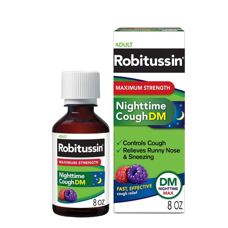 Robitussin Maximum Strength Nighttime Cough DM, 8 Fl oz