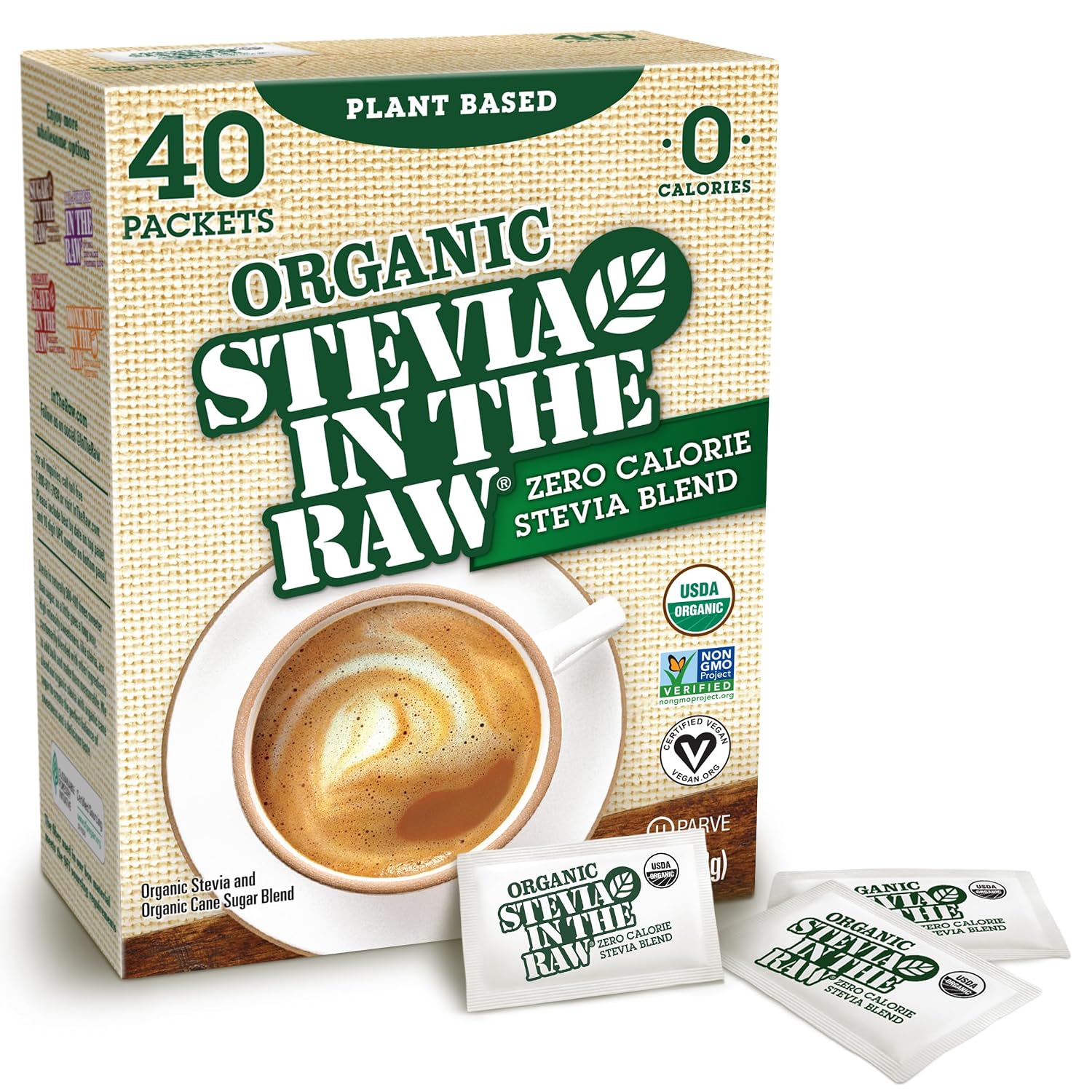 Stevia In The Raw Organic Stevia Sweetener Packets, 40 Count