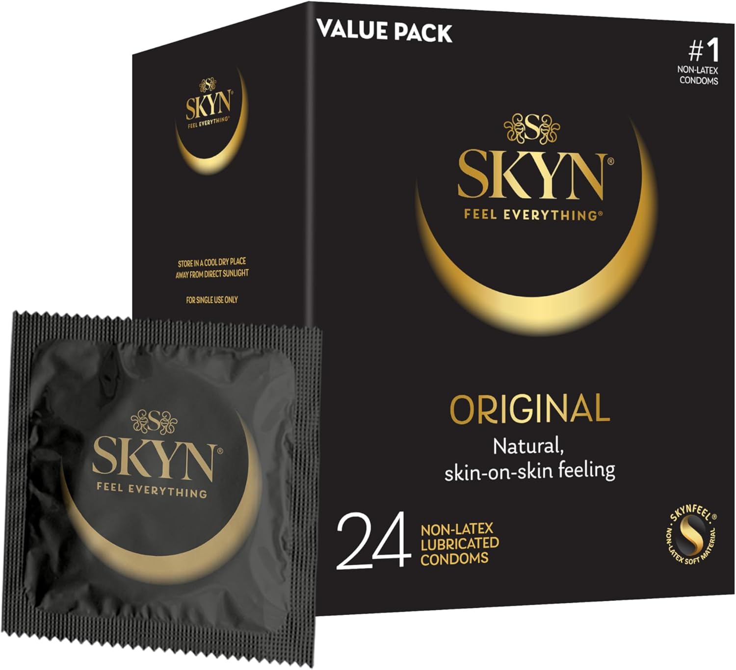 SKYN Original Non-Latex Lubricated Condoms, 24 Count