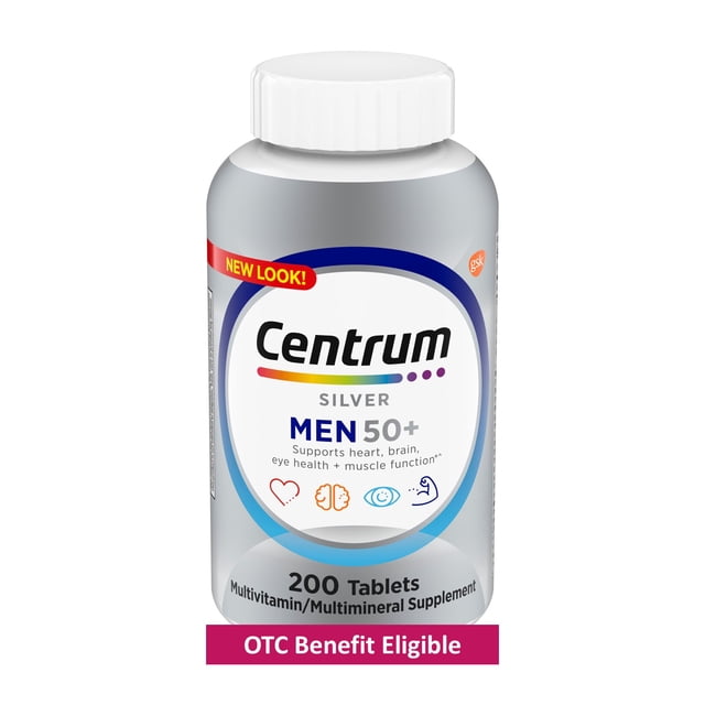 Centrum Silver Men's 50 Plus Vitamins, 200 Count