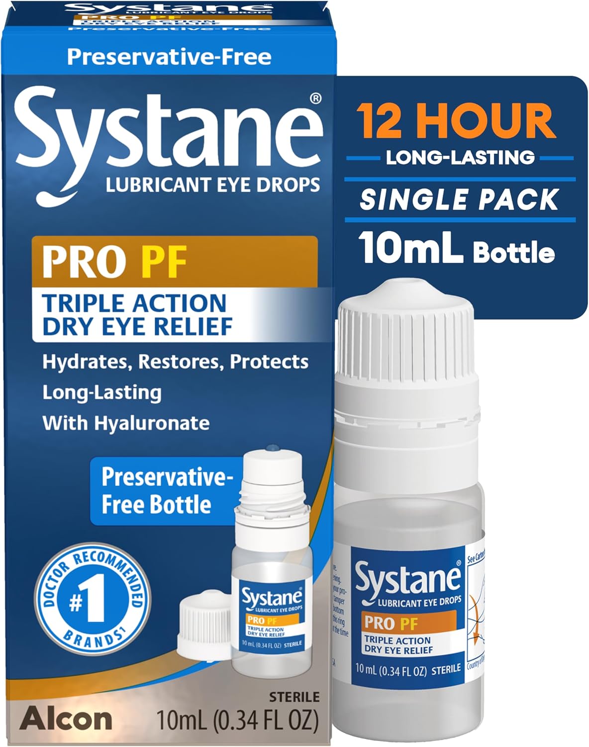 Systane PRO PF Lubricating Eye Drops for Dry Eyes, 10 mL (0.34 FL Oz)