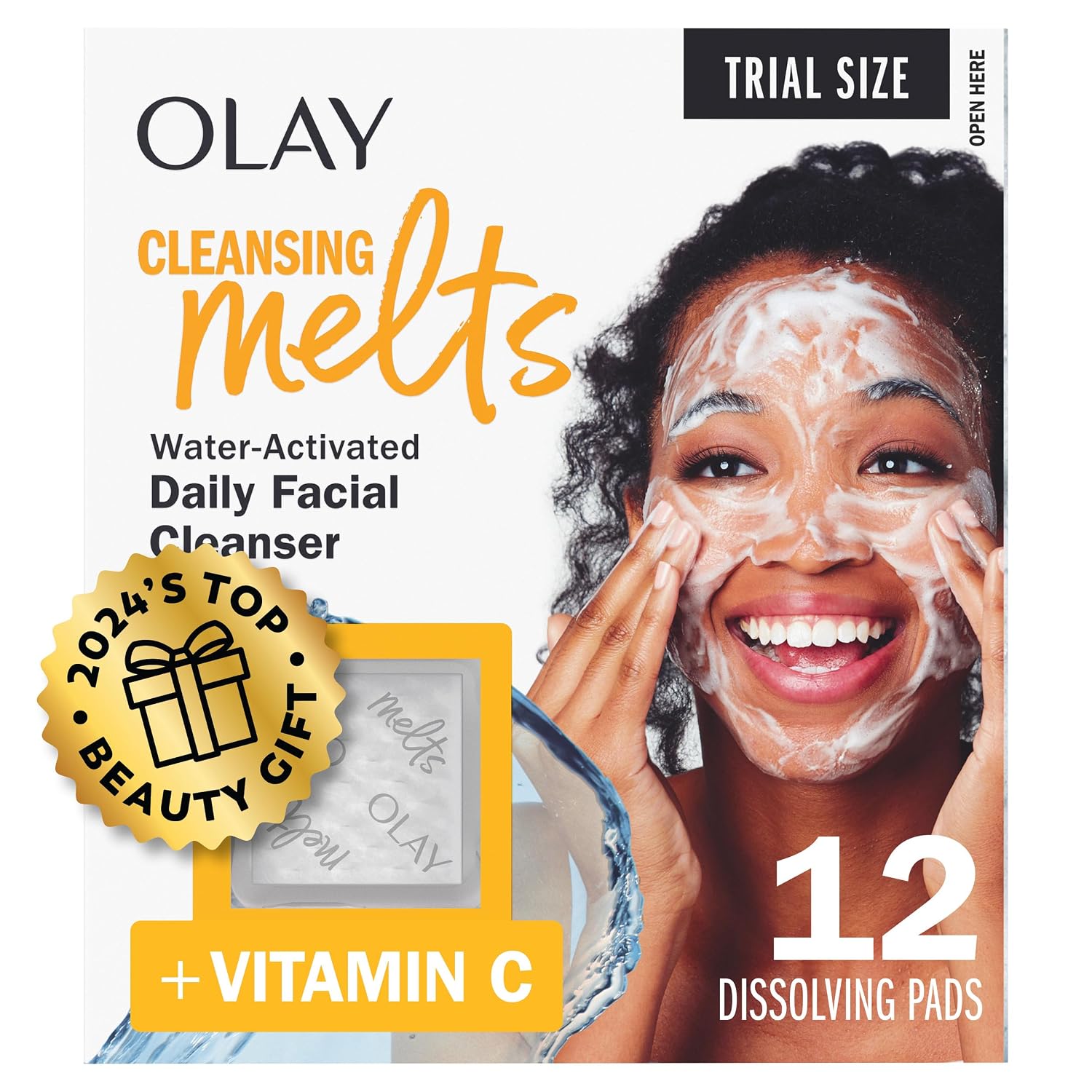 Olay Cleansing Melts + Vitamin C Face Cleanser, 12 Dissolving Pads