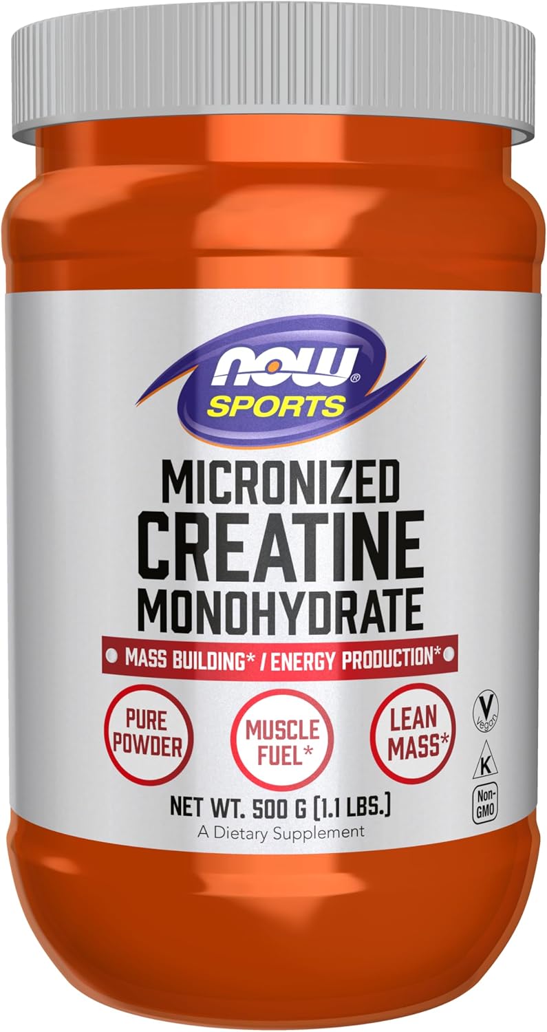 NOW Sports Creatine Micronized Powder 500 g, 1.1 lbs.