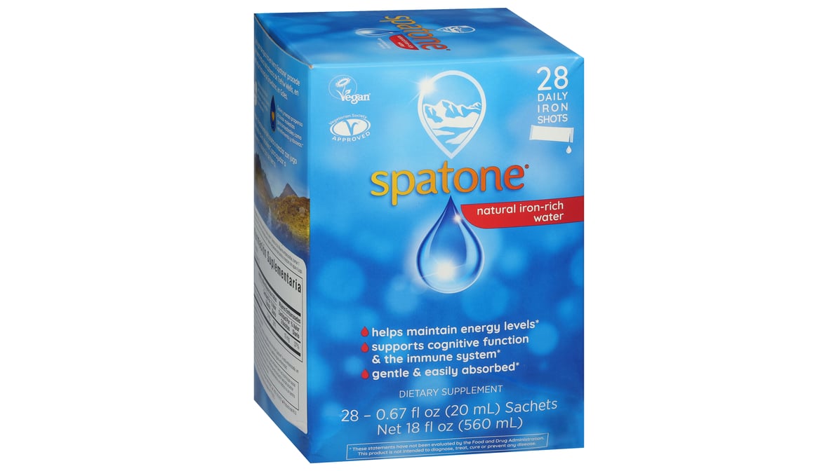 Spatone iron-rich water natural 560ml (28 x 20ml sachets)