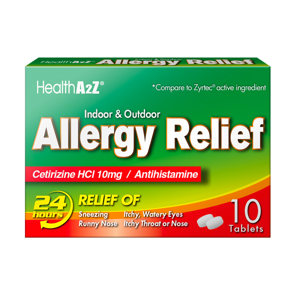 HealthA2Z® Allergy Relief | Cetirizine 10mg, 10 Tablets