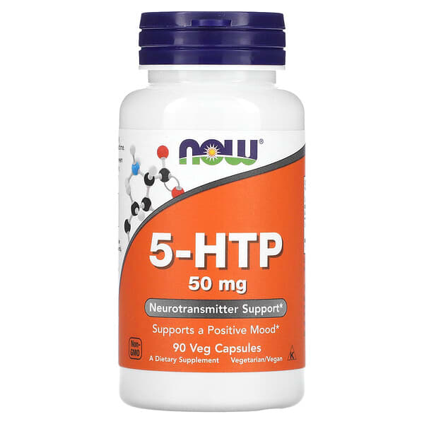 NOW Foods 5-HTP, 50 mg, 90 Veg Capsules