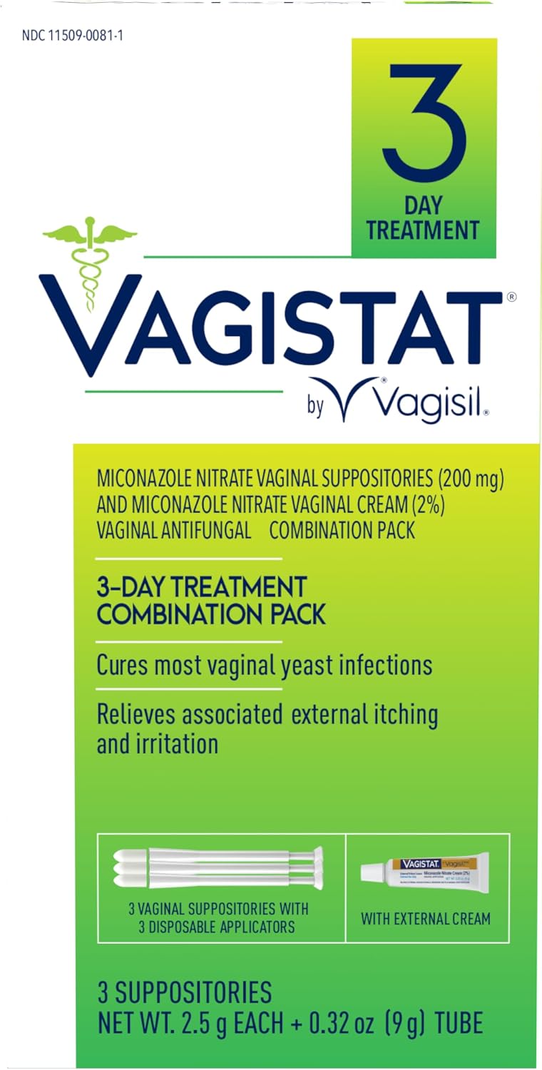 Vagistat Vaginal Antifungal 3-Day Yeast Infection Treatment Cream, Combination Pack