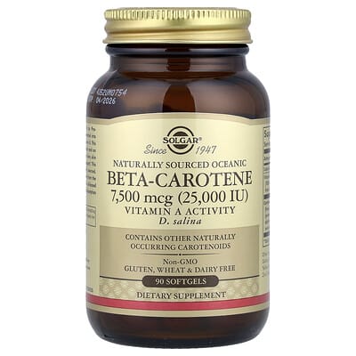 Solgar Beta-Carotene 7,500mcg (25,000IU) 90 Softgels