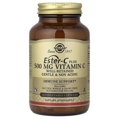 Solgar Ester-C® Plus Vitamin C, 500 mg, 100 Vegetable Capsules