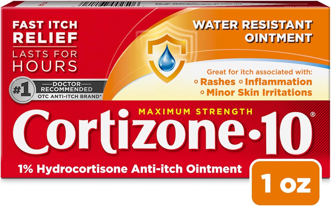 Cortizone 10 Maximum Strength Water Resistant Anti-Itch Ointment, 1% Hydrocortisone, 1 oz.