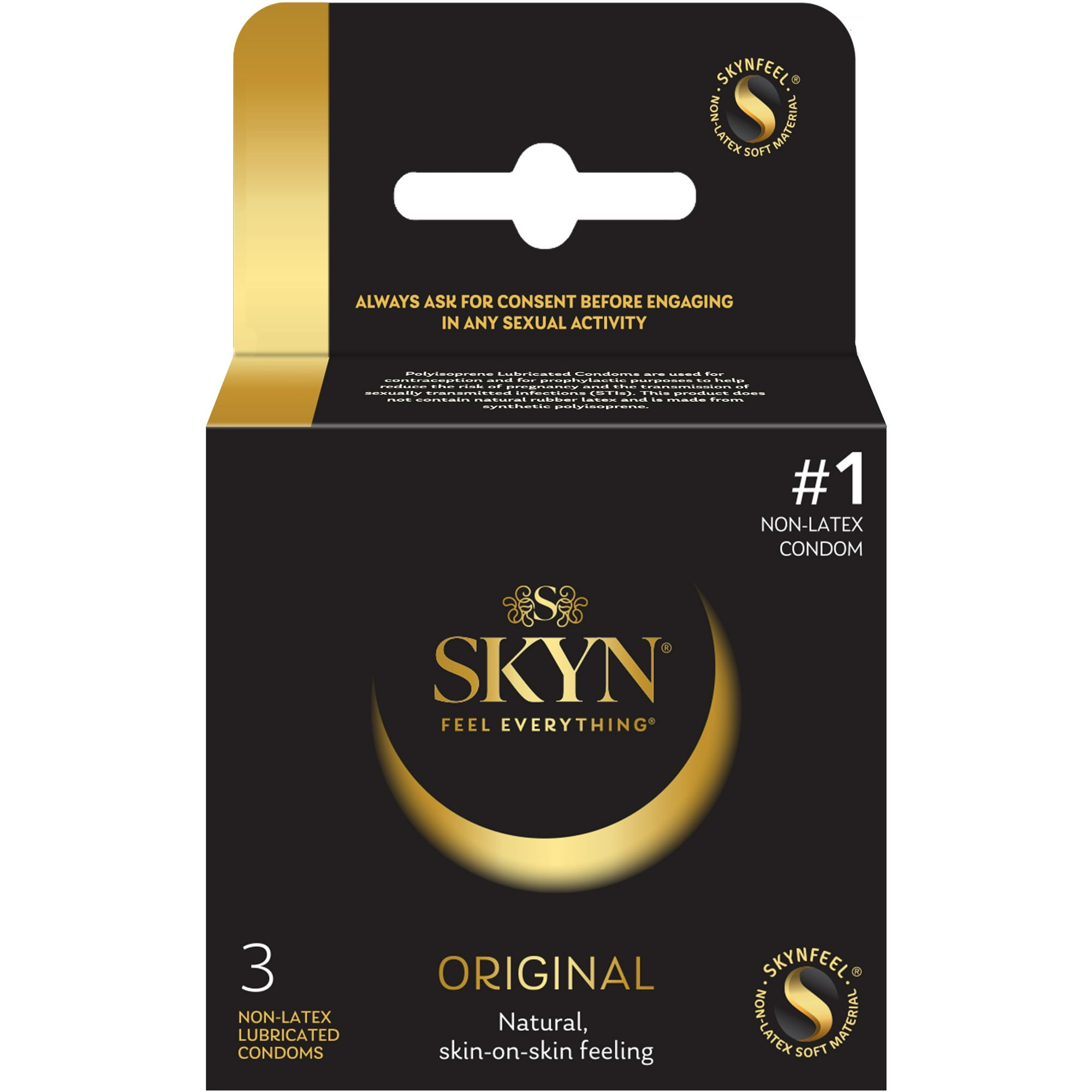 SKYN Original Lubricated Non Latex Condoms, 3 Count