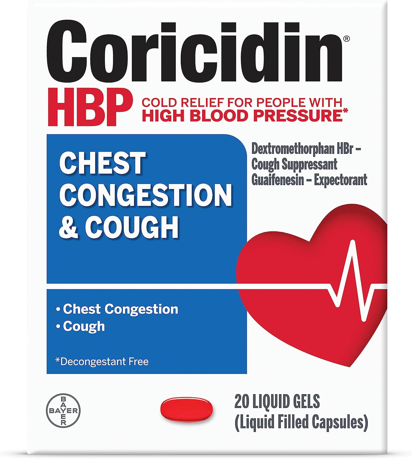 Coricidin HBP Chest Congestion & Cough 20 Liqui-Gels
