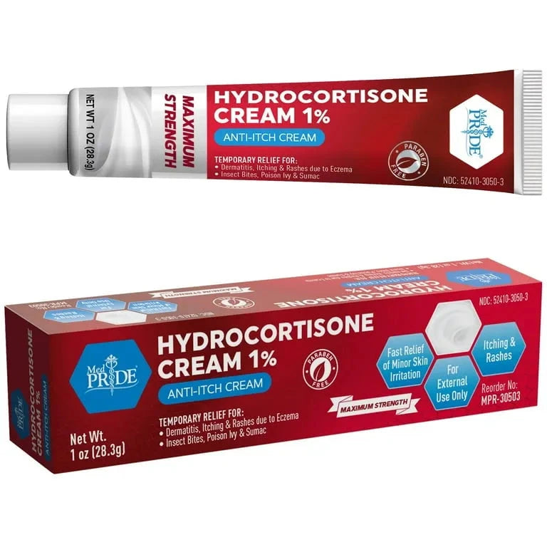 Med Pride Hydrocortisone Cream 1%| 1 Oz Tube