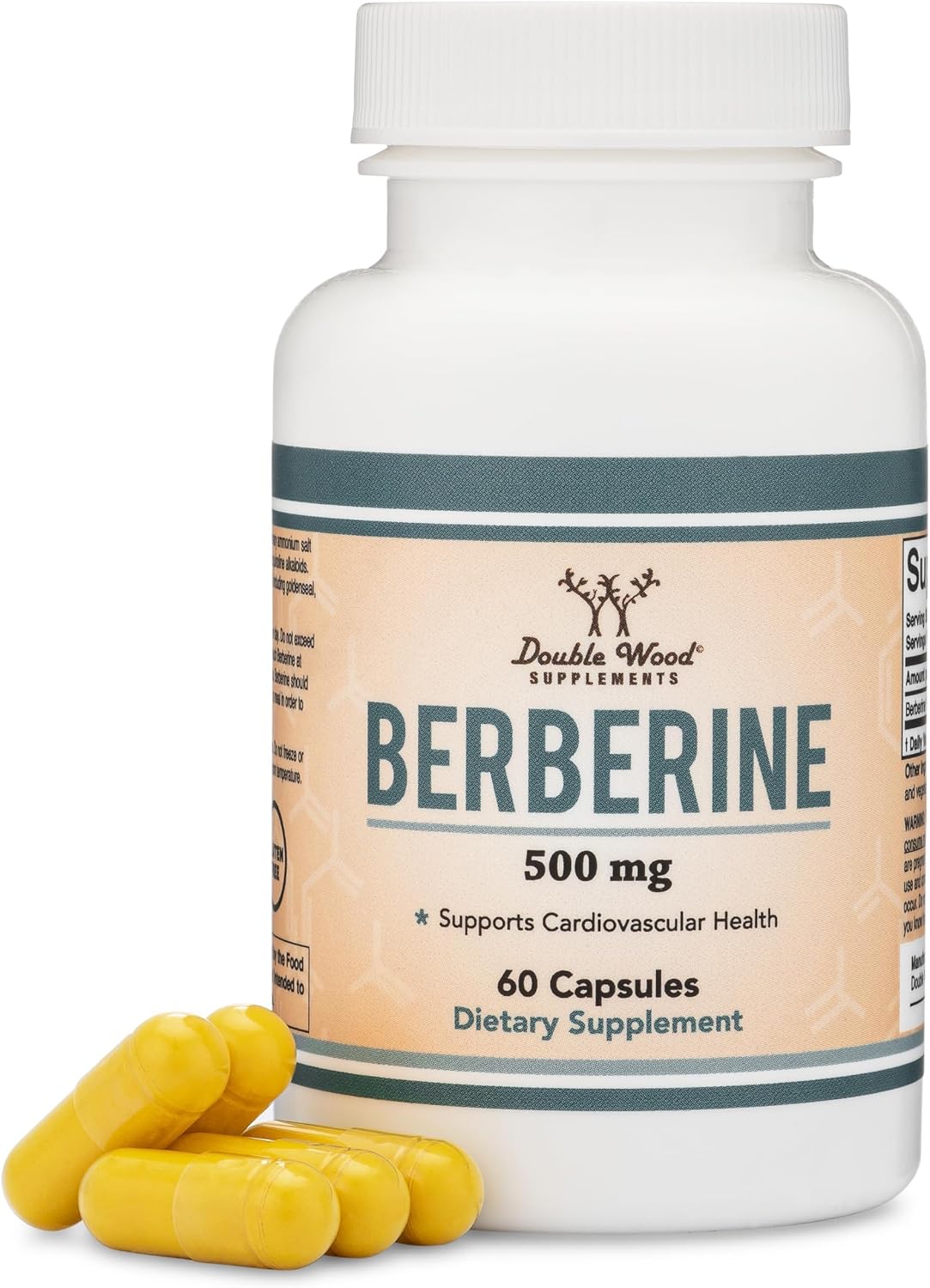 Double Wood Berberine Supplement 500mg, 60 Capsules