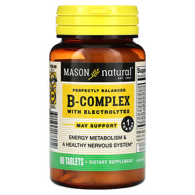 Mason Natural B-Complex Perfectly Balanced with Electrolytes, 60 Tablets
