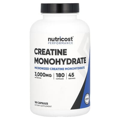 Nutricost Performance, Creatine Monohydrate 3,000mg, 180 Capsules