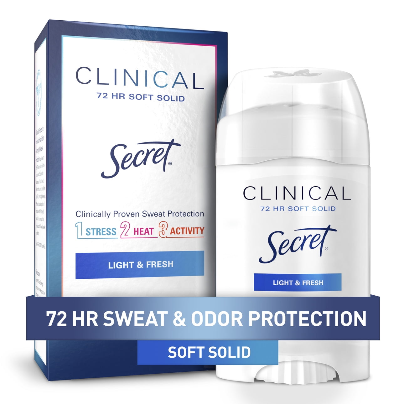 Secret Clinical Soft Solid Antiperspirant and Deodorant, Light & Fresh, 1.6 oz.