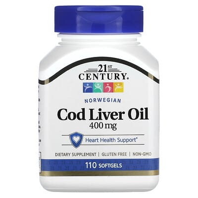 21st Century Norwegian Cod Liver Oil, 400 mg, 110 Softgels