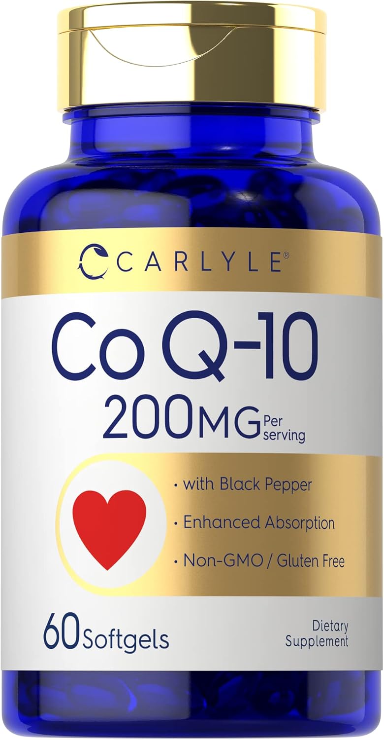 Carlyle CoQ10 200mg with Black Pepper Extract | 60 Softgels
