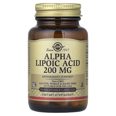 Solgar Alpha Lipoic Acid 200 mg, 50 Vegetable Capsules
