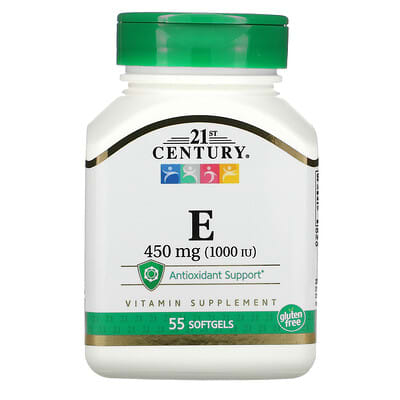 21st Century Vitamin E, 450 mg (1,000 IU), 55 Softgels