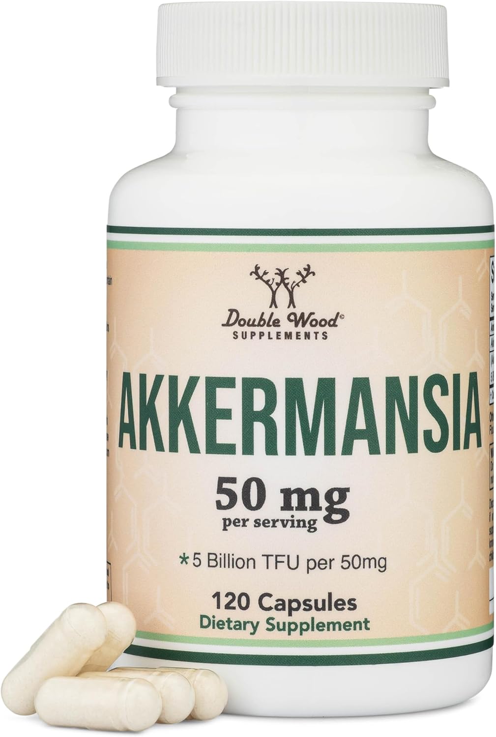 Double Wood Akkermansia 50 mg, 120 Capsules