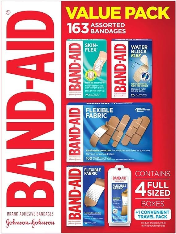 Johnson & Johnson Band-Aid Adhesive Bandages, Variety Pack, 163 ct.