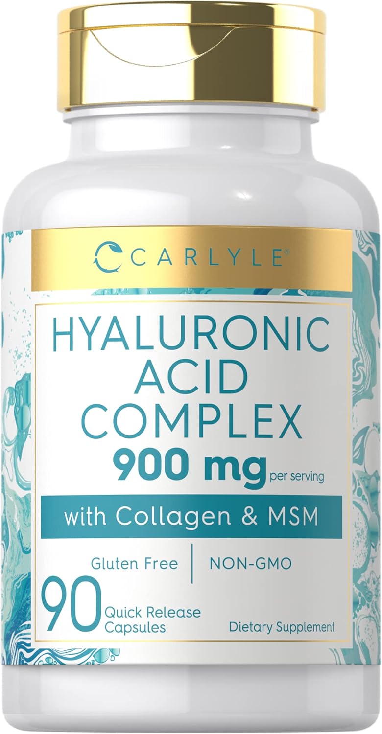 Carlyle Hyaluronic Acid Complex 900 mg with Collagen and MSM, 90 Capsules