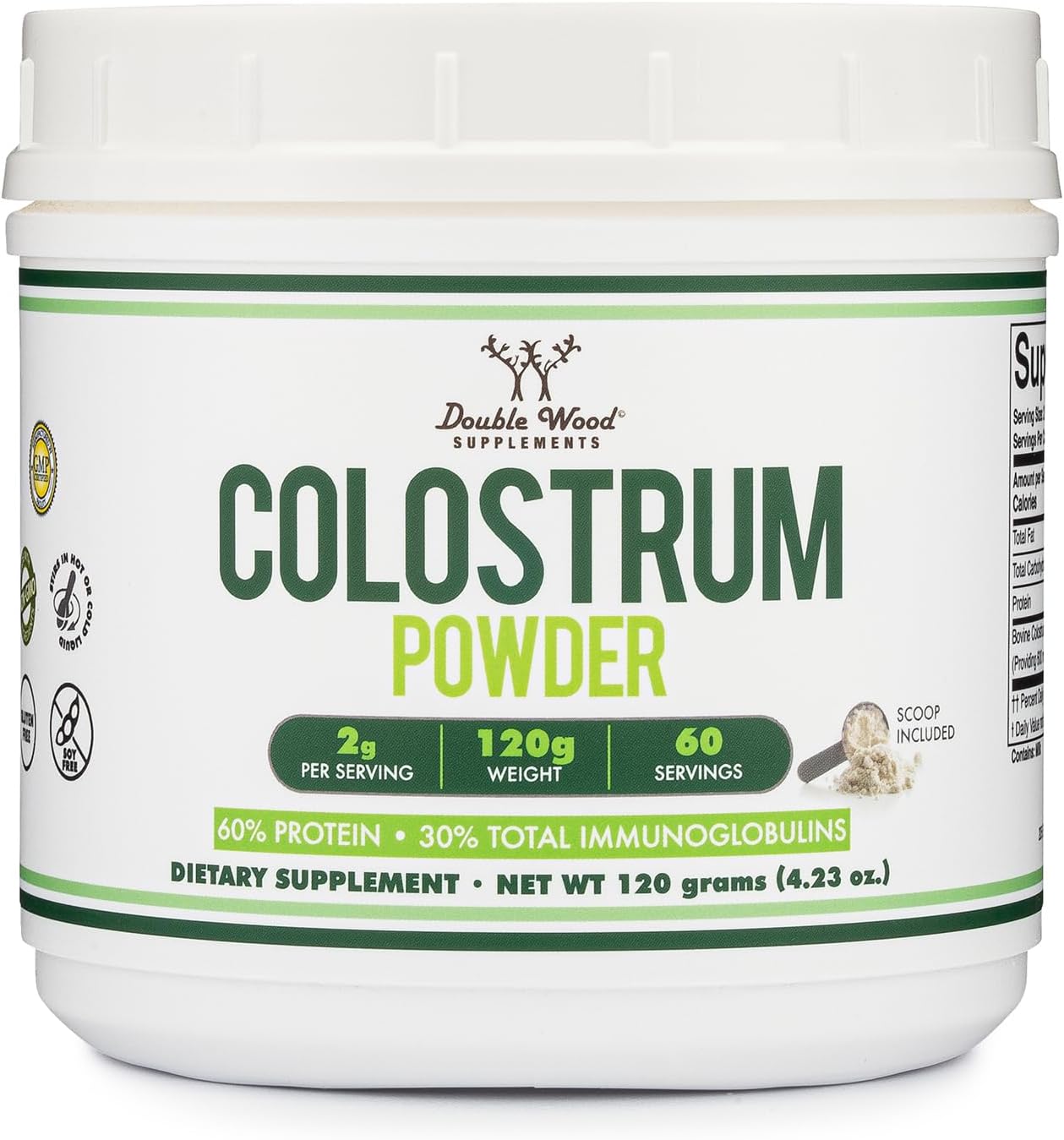 Double Wood Bovine Colostrum Powder, 4.23 oz