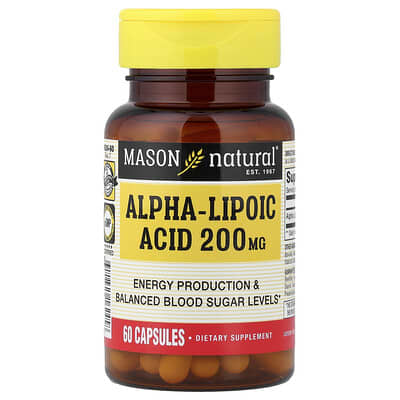 Mason Natural Alpha Lipoic Acid, 200 mg, 60 Capsules