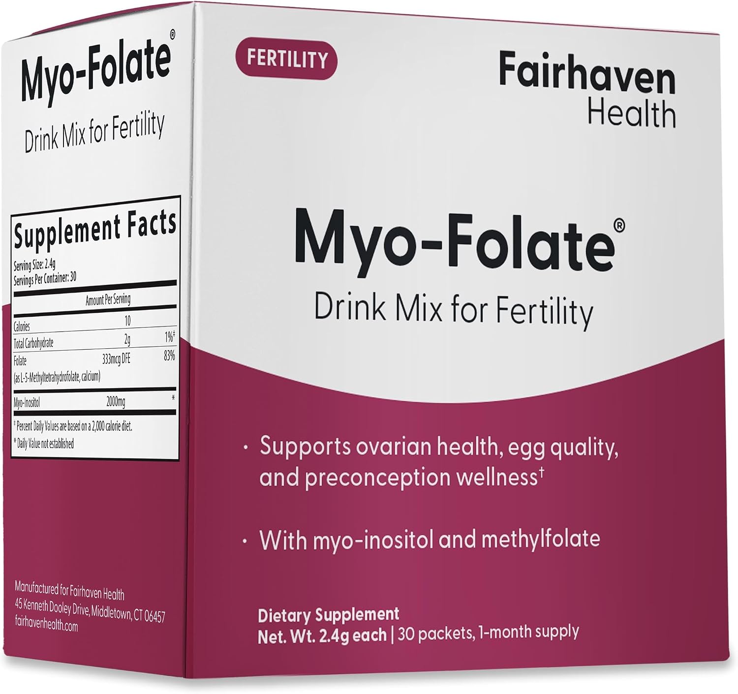 Fairhaven Health Myo-Folate Powder for Women 30 Individual Packets