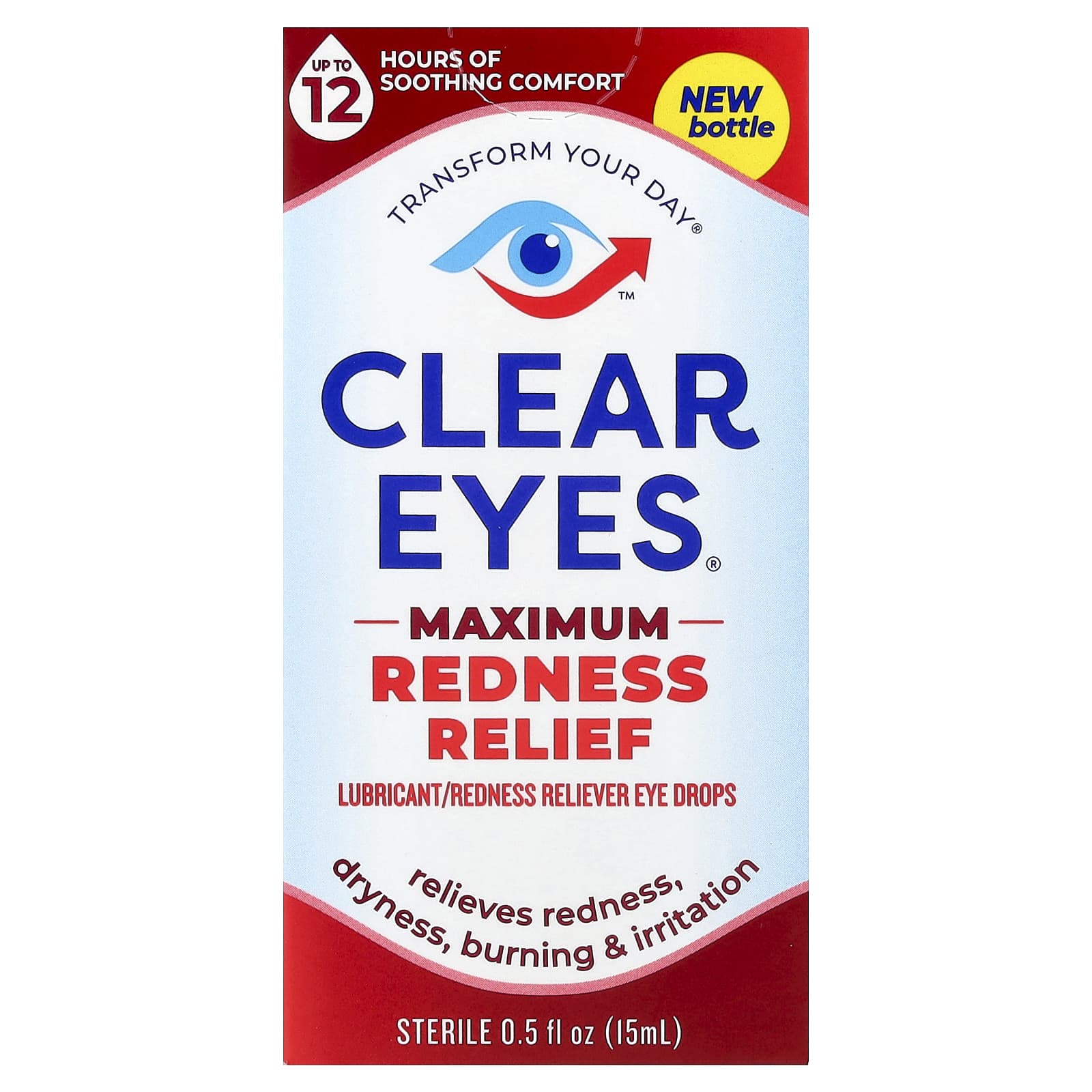 Clear Eyes Redness Relief Lubricant Redness Relief Eye Drops, 0.5 oz