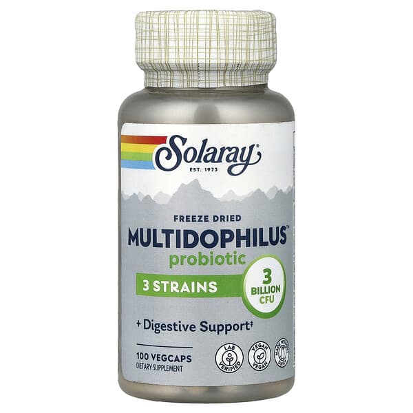 Solaray Freeze Dried Multidophilus™ Probiotic, 3 Billion CFU, 100 VegCaps
