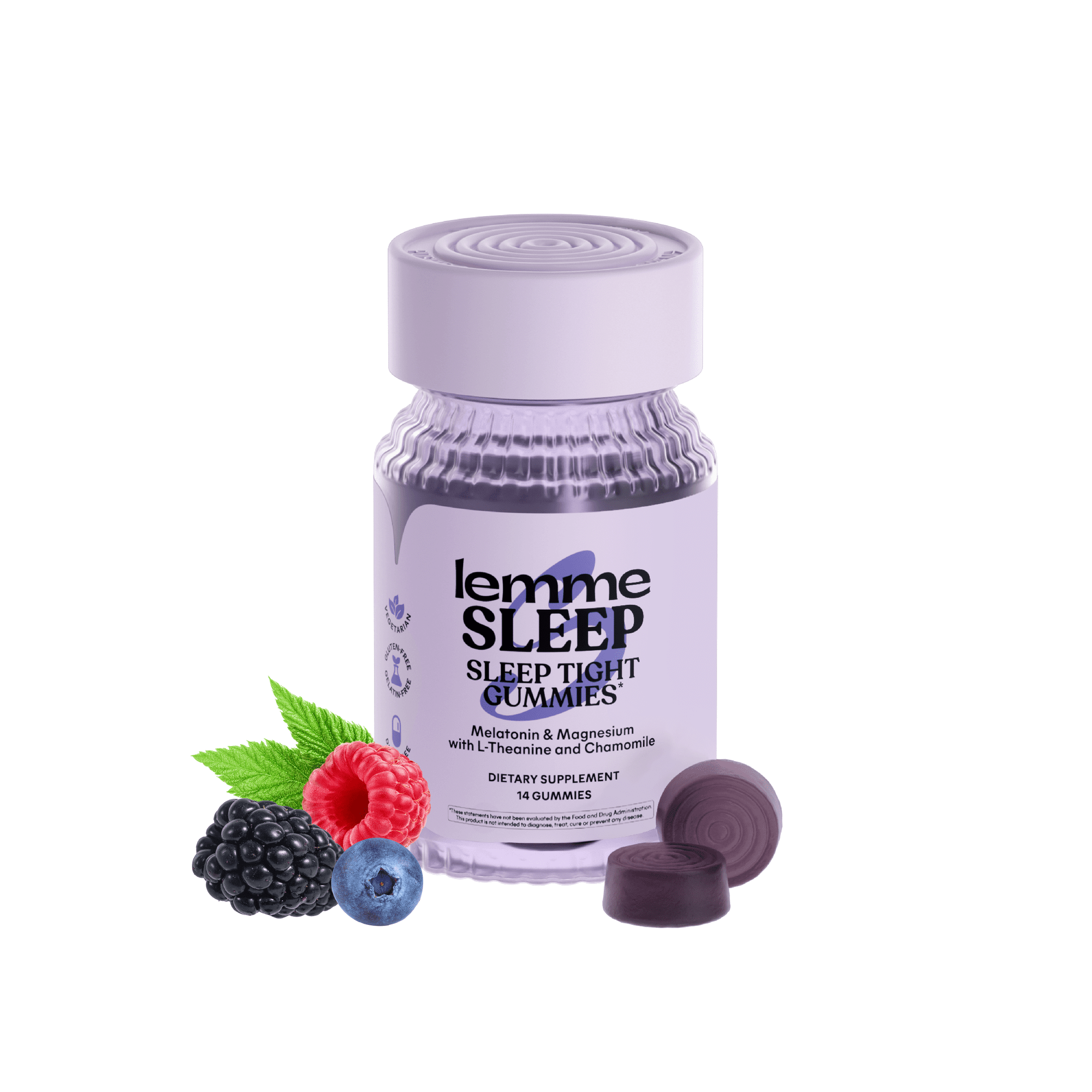 Lemme Sleep Gummies with 5mg Melatonin & Magnesium, Berry Flavored 14 Count