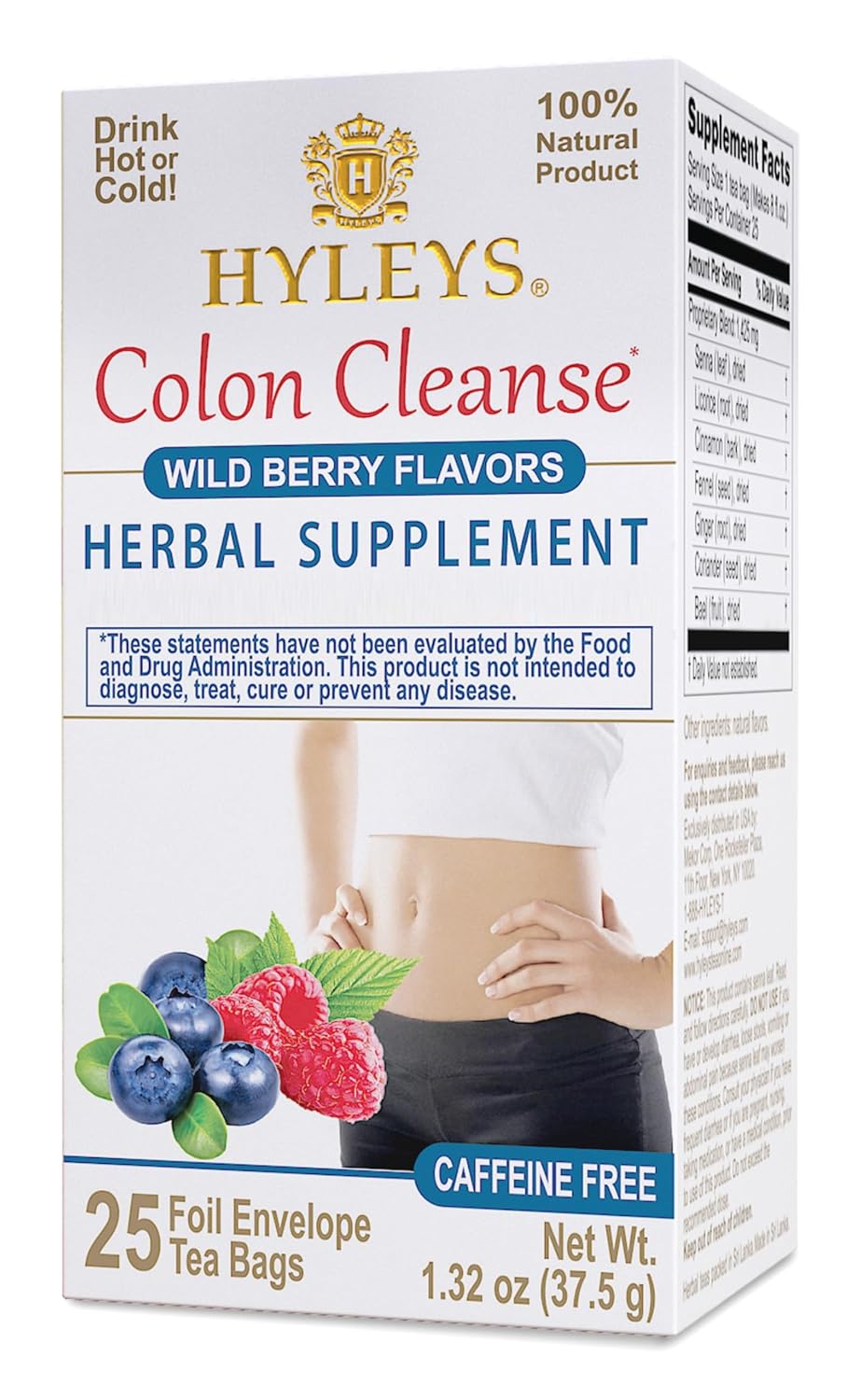 Hyleys Tea Colon Cleanse Wild Berries Flavor - 25 Tea Bags
