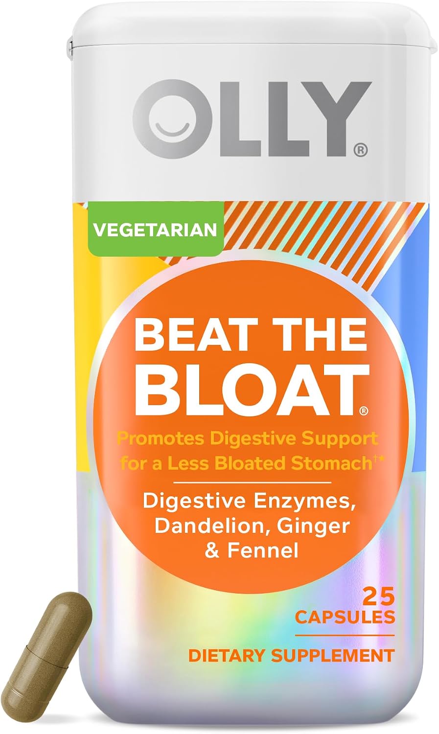OLLY Beat The Bloat Capsules, Supplement for Women - 25 Count