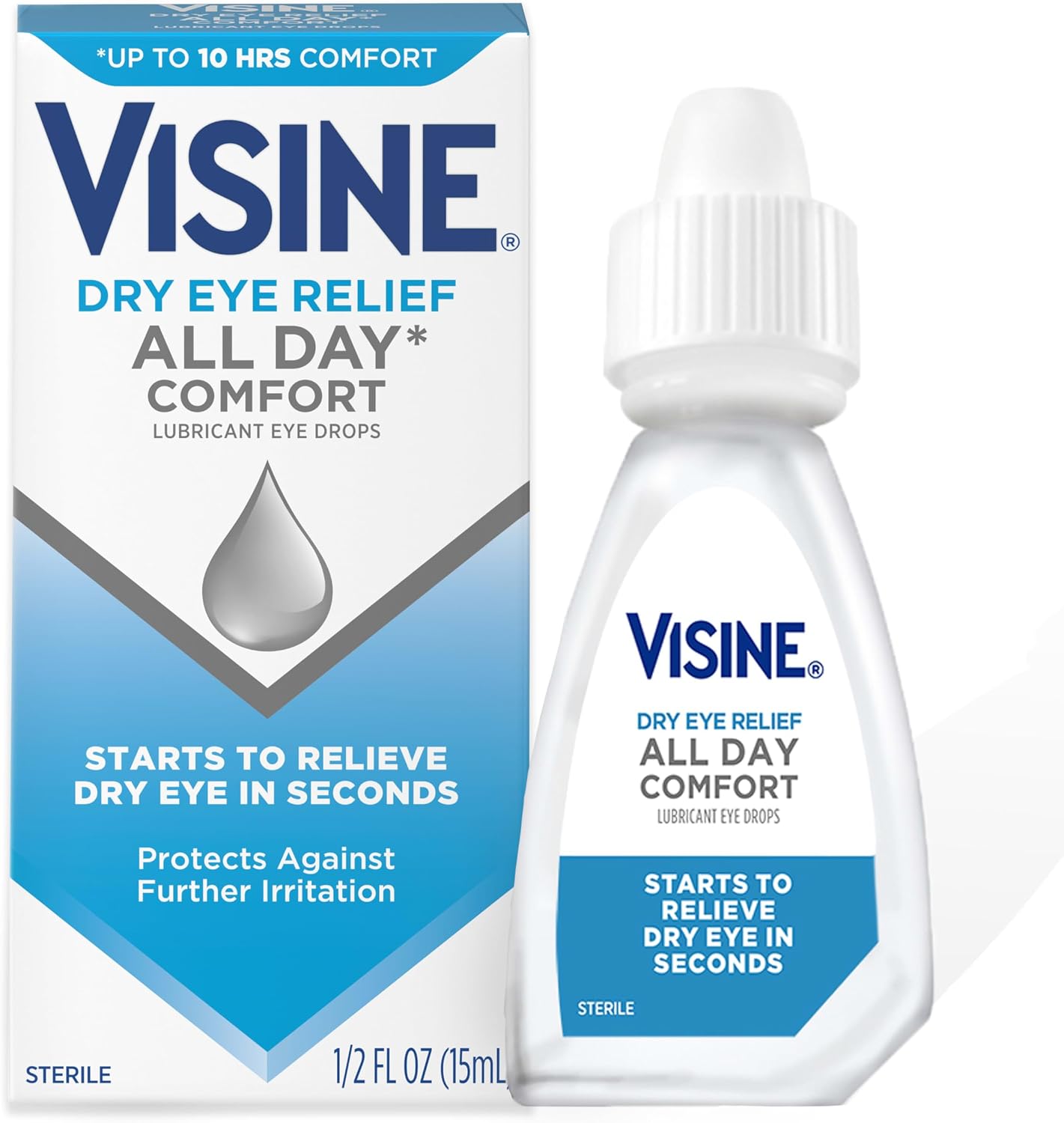 Visine Dry Eye Relief All Day Comfort Lubricant Eye Drops, 0.5 fl. oz.