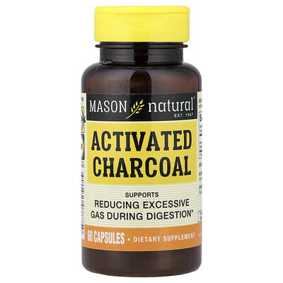 Mason Natural Activated Charcoal, 260 mg 60 Capsules