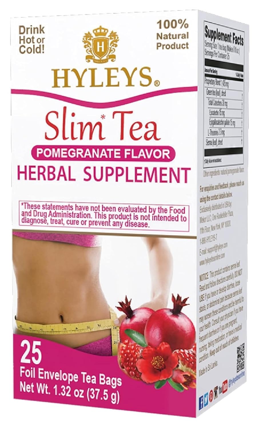 Hyleys Slim Tea Pomegranate Flavor - 25 Tea Bags