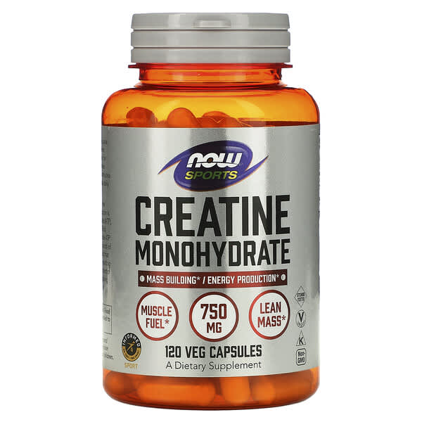 Now Sports Creatine Monohydrate 750 mg, 120 veg capsules