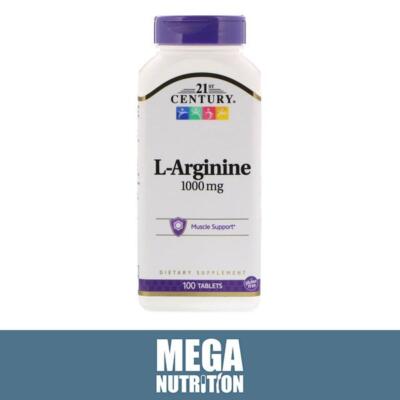 21st Century L-Arginine 1000mg, Maximum Strength 100 Tablets