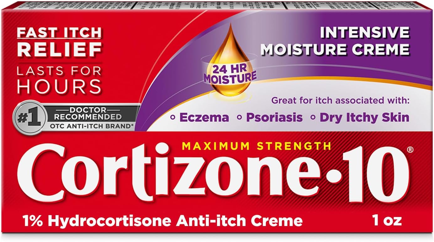 Cortizone 10 Maximum Strength Intensive Moisture Anti-Itch Cream, 1% Hydrocortisone, 1 oz