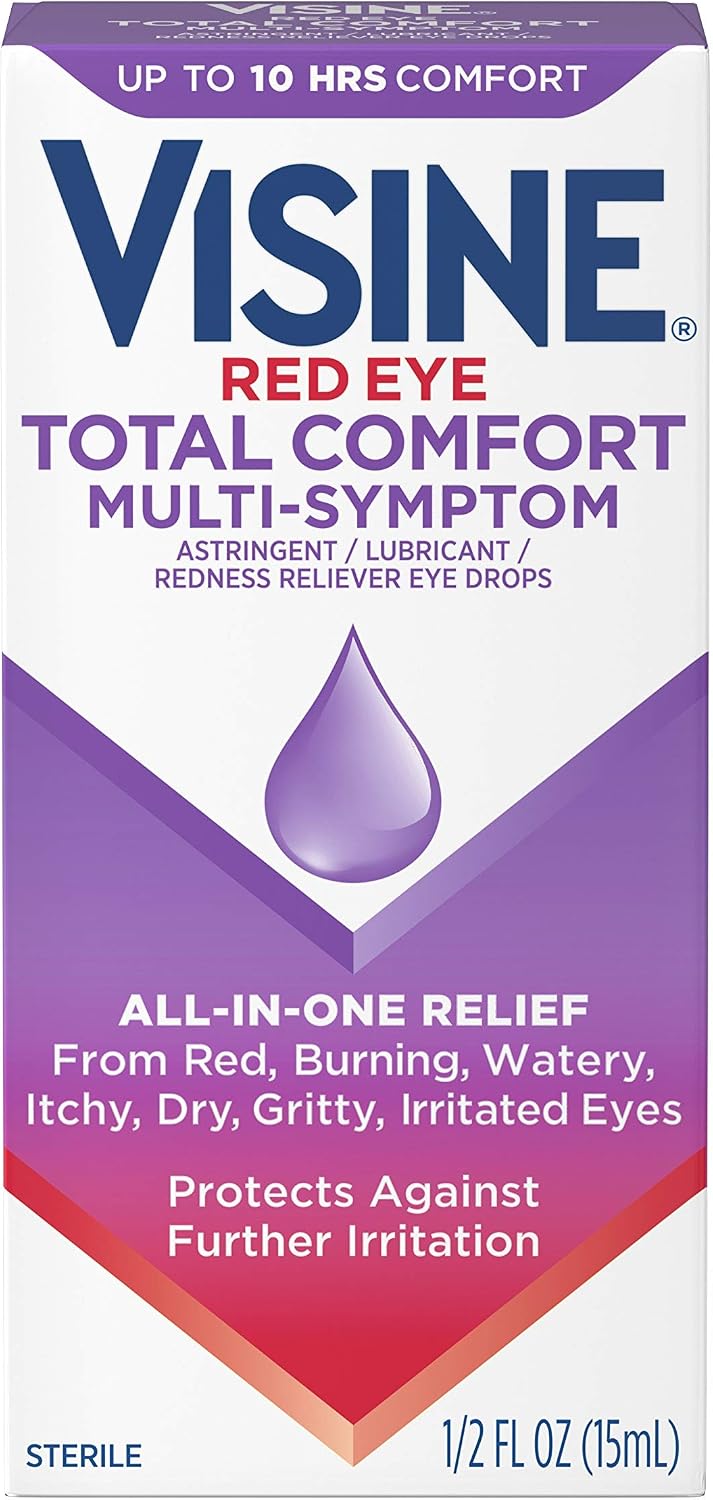 Visine Multi-Symptom Eye Drops - Redness Reliever for Irritated, Dry, Red Eyes - 0.5 fl. oz