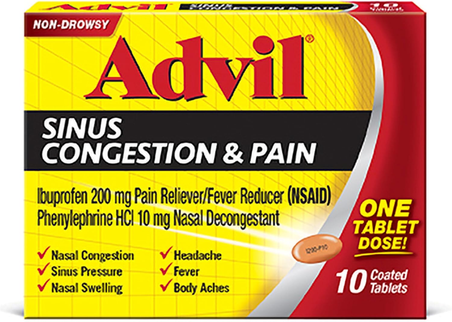 Advil Sinus Congestion and Pain - 10 Coated Tablets