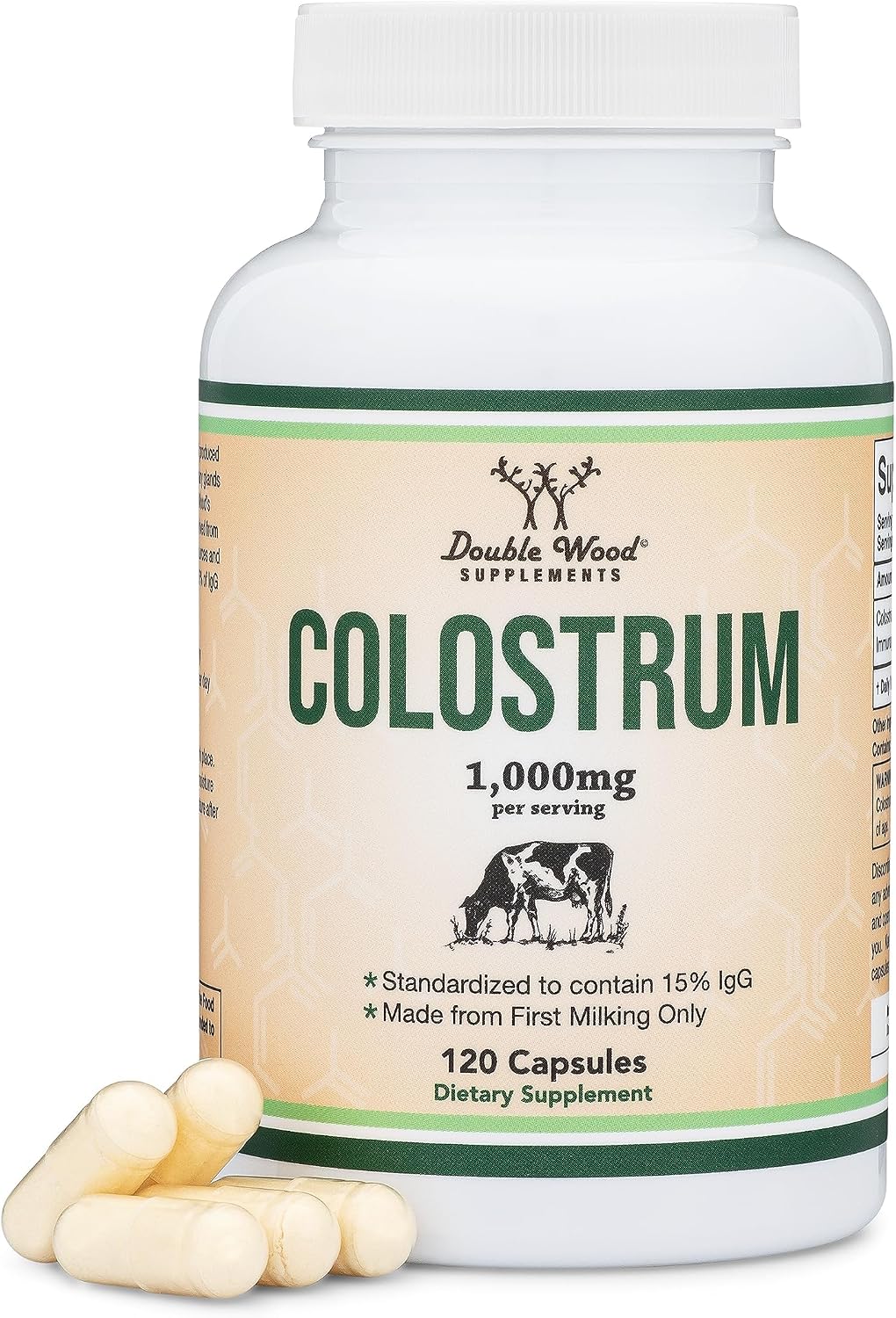 Double Wood Colostrum 1,000mg 120 Capsules