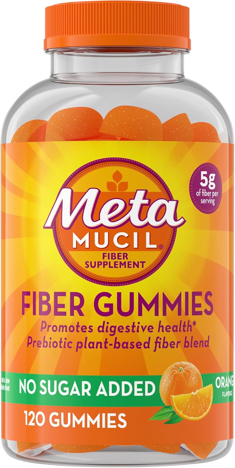 Metamucil Fiber Gummies for Adults, Orange Flavor, 120 Count
